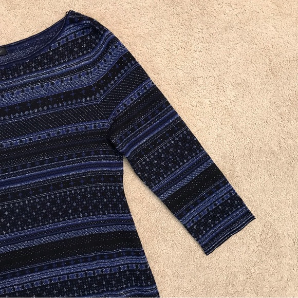 White House Black Market Blue Sparkle Mini Dress Size Small Pullover Party - Picture 13 of 13